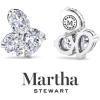 Martha Stewart 3 Carat Lab Grown Diamond Cluster Stud Earrings, Pear, Round, Oval Shapes in 14K Gold(white-gold)