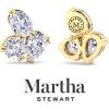 Martha Stewart 3 Carat Lab Grown Diamond Cluster Stud Earrings, Pear, Round, Oval Shapes in 14K Gold(yellow-gold)