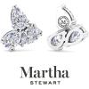 Martha Stewart 3 Carat Lab Grown Diamond Cluster Stud Earrings, Pear Shapes in 14K Gold(white-gold)