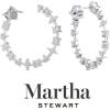 Martha Stewart 3 Carat Lab Grown Diamond Hoop Earrings, 14 Karat Gold Diamond Hoop Earrings for Women Fancy(white-gold)