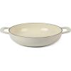 Martha Stewart 3.5-Quart Enameled Cast Iron Dutch Oven Braiser – Linen w/Gold Knob(Linen w/ Gold Knob (Braiser))