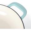 Martha Stewart 3.5-Quart Enameled Cast Iron Dutch Oven Braiser – Linen w/Gold Knob(Martha Blue w/ Gold Knob (Braiser))
