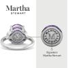 Martha Stewart 4 1/2 Carat Oval Shape Gemstone Ring with Lab Grown Diamonds in Sterling Silver, Choose Your Gemstone(Amethyst)