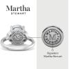 Martha Stewart 4 1/2 Carat Oval Shape Gemstone Ring with Lab Grown Diamonds in Sterling Silver, Choose Your Gemstone(Aquamarine)
