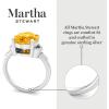 Martha Stewart 4 1/2 Carat Oval Shape Gemstone Ring with Lab Grown Diamonds in Sterling Silver, Choose Your Gemstone(Citrine)