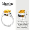 Martha Stewart 4 1/2 Carat Oval Shape Gemstone Ring with Lab Grown Diamonds in Sterling Silver, Choose Your Gemstone(Citrine)