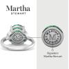 Martha Stewart 4 1/2 Carat Oval Shape Gemstone Ring with Lab Grown Diamonds in Sterling Silver, Choose Your Gemstone(Emerald)