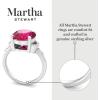 Martha Stewart 4 1/2 Carat Oval Shape Gemstone Ring with Lab Grown Diamonds in Sterling Silver, Choose Your Gemstone(Ruby)