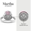 Martha Stewart 4 1/2 Carat Oval Shape Gemstone Ring with Lab Grown Diamonds in Sterling Silver, Choose Your Gemstone(Ruby)