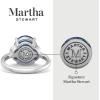 Martha Stewart 4 1/2 Carat Oval Shape Gemstone Ring with Lab Grown Diamonds in Sterling Silver, Choose Your Gemstone(Sapphire)