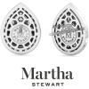 Martha Stewart 4 Carat Lab Grown Diamond Halo Stud Earrings In 14K Gold, Pear Shape Lab Grown Diamond Earrings for Women(white-gold)