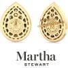 Martha Stewart 4 Carat Lab Grown Diamond Halo Stud Earrings In 14K Gold, Pear Shape Lab Grown Diamond Earrings for Women(yellow-gold)