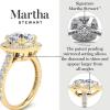 Martha Stewart 4 Carat Lab Grown Diamond Ring, Halo Diamond Engagement Ring in 14 Karat Gold(white-gold)