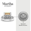 Martha Stewart 5 1/2 Carat Emerald Cut Gemstone Ring with Lab Grown Diamonds in Sterling Silver, Choose Your Gemstone(Citrine)