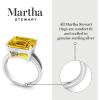 Martha Stewart 5 1/2 Carat Emerald Cut Gemstone Ring with Lab Grown Diamonds in Sterling Silver, Choose Your Gemstone(Citrine)