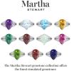 Martha Stewart 5 1/2 Carat Pear Shape Gemstone Ring with Lab Grown Diamonds in Sterling Silver, Choose Your Gemstone(Amethyst)