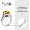 Martha Stewart 5 1/2 Carat Pear Shape Gemstone Ring with Lab Grown Diamonds in Sterling Silver, Choose Your Gemstone(Citrine)
