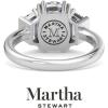 Martha Stewart 5 Carat Lab Grown Diamond Ring, Three Stone Diamond Engagement Ring in 14 Karat Gold(white-gold)