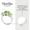 Martha Stewart 5 Carat Oval Shape Gemstone Three Stone Ring with Lab Grown Diamonds in Sterling Silver, Choose Your Gemstone(Option 5)