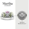 Martha Stewart 5 Carat Oval Shape Gemstone Three Stone Ring with Lab Grown Diamonds in Sterling Silver, Choose Your Gemstone(Option 7)