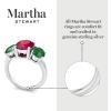 Martha Stewart 5 Carat Oval Shape Gemstone Three Stone Ring with Lab Grown Diamonds in Sterling Silver, Choose Your Gemstone(Option 8)