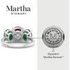 Martha Stewart 5 Carat Oval Shape Gemstone Three Stone Ring with Lab Grown Diamonds in Sterling Silver, Choose Your Gemstone(Option 8)