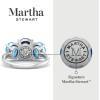Martha Stewart 5 Carat Oval Shape Gemstone Three Stone Ring with Lab Grown Diamonds in Sterling Silver, Choose Your Gemstone(Option 9)