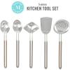 Martha Stewart 5 Piece Sprucedale Stainless Steel Kitchen Tools and Gadget Set – Dishwasher Safe