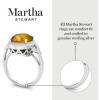 Martha Stewart 6 3/4 Carat Oval Shape Gemstone Halo Ring with Lab Grown Diamonds in Sterling Silver, Choose Your Gemstone(Citrine)