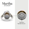 Martha Stewart 6 3/4 Carat Oval Shape Gemstone Halo Ring with Lab Grown Diamonds in Sterling Silver, Choose Your Gemstone(Citrine)