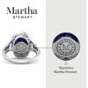 Martha Stewart 6 3/4 Carat Oval Shape Gemstone Halo Ring with Lab Grown Diamonds in Sterling Silver, Choose Your Gemstone(Sapphire)