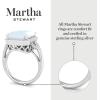 Martha Stewart 7 1/3 Carat Emerald Cut Gemstone Halo Ring with Lab Grown Diamonds in Sterling Silver, Choose Your Gemstone(Aquamarine)