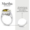 Martha Stewart 7 1/3 Carat Emerald Cut Gemstone Halo Ring with Lab Grown Diamonds in Sterling Silver, Choose Your Gemstone(Citrine)