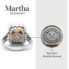 Martha Stewart 7 1/3 Carat Emerald Cut Gemstone Halo Ring with Lab Grown Diamonds in Sterling Silver, Choose Your Gemstone(Citrine)