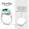 Martha Stewart 7 1/3 Carat Emerald Cut Gemstone Halo Ring with Lab Grown Diamonds in Sterling Silver, Choose Your Gemstone(Emerald)