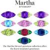 Martha Stewart 8 Carat Cushion Cut Gemstone Three Stone Ring with Lab Grown Diamonds in Sterling Silver, Choose Your Gemstone(Option 1)
