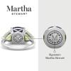 Martha Stewart 8 Carat Cushion Cut Gemstone Three Stone Ring with Lab Grown Diamonds in Sterling Silver, Choose Your Gemstone(Option 2)