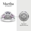 Martha Stewart 8 Carat Cushion Cut Gemstone Three Stone Ring with Lab Grown Diamonds in Sterling Silver, Choose Your Gemstone(Option 3)