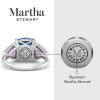 Martha Stewart 8 Carat Cushion Cut Gemstone Three Stone Ring with Lab Grown Diamonds in Sterling Silver, Choose Your Gemstone(Option 4)