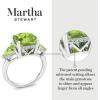 Martha Stewart 8 Carat Cushion Cut Gemstone Three Stone Ring with Lab Grown Diamonds in Sterling Silver, Choose Your Gemstone(Option 5)
