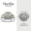 Martha Stewart 8 Carat Cushion Cut Gemstone Three Stone Ring with Lab Grown Diamonds in Sterling Silver, Choose Your Gemstone(Option 5)