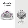 Martha Stewart 8 Carat Cushion Cut Gemstone Three Stone Ring with Lab Grown Diamonds in Sterling Silver, Choose Your Gemstone(Option 7)