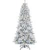 Martha Stewart Acadia Spruce Flocked Tree with 200 LED Lights, 5 Feet Tall