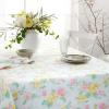 Martha Stewart Amber Floral Polyester Cotton Rectangle Tablecloth Single Pack, Pink/Yellow, 60″x102″(Petal Pink)