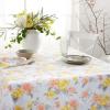 Martha Stewart Amber Floral Polyester Cotton Rectangle Tablecloth Single Pack, Pink/Yellow, 60″x102″(Yellow/Coral)