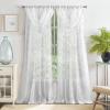 Martha Stewart Aster Acanthus Semi-Sheer Rod Pocket Window Curtain Panel Pair, 84″, White(White)