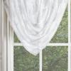 Martha Stewart Aster Acanthus Semi-Sheer Rod Pocket Window Curtain Panel Pair, 84″, White(White)