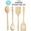 Martha Stewart Bainford 4-Piece Wooden Kitchen Tool Set – Ashwood