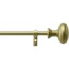 Martha Stewart Barrington Curtain Rod for Windows 36 to 66 inches, Adjustable Length .75 inch Diameter Metal Curtain Rod with Round Finials, 36” – 66”, Matte Black(Gold)