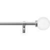Martha Stewart Beaufort Curtain Rod for Windows 66 to 120 inches, Adjustable Length .75 inch Diameter Metal Curtain Rod with Round Finials, 66” – 120”, Brushed Brass(Nickel)